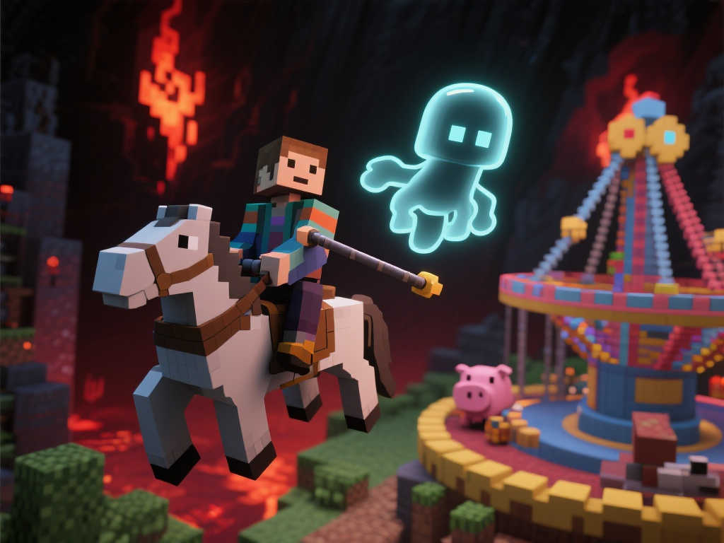 《我的世界》玩家巧用「善魂」座骑打造独特「旋转木马」 《我的世界》玩家巧用「善魂」座骑打造独特「旋转木马」